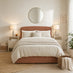 Amelie Orange Fabric Ottoman King Size Bed Frame