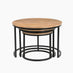 Andes Round Light Oak Wood Set of 3 Nesting Coffee Tables