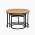 Andes Round Light Oak Wood Set of 3 Nesting Coffee Tables