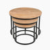 Andes Round Light Oak Wood Set of 3 Nesting Coffee Tables