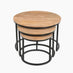 Andes Round Light Oak Wood Set of 3 Nesting Coffee Tables