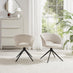 2x Anika Cream Fabric Swivel Dining Chairs