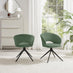 2x Anika Green Fabric Swivel Dining Chairs
