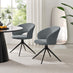 2x Anika Grey Fabric Swivel Dining Chairs