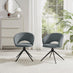 2x Anika Grey Fabric Swivel Dining Chairs