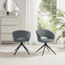 2x Anika Grey Fabric Swivel Dining Chairs