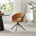 2x Anika Terracotta Orange Fabric Swivel Dining Chairs