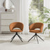 2x Anika Terracotta Orange Fabric Swivel Dining Chairs