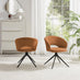 2x Anika Terracotta Orange Fabric Swivel Dining Chairs