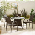 Antigua Brown Rattan 4 Seat Round Table Garden Dining Set