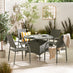 Antigua Grey Rattan 4 Seat Round Table Garden Dining Set