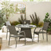 Antigua Grey Rattan 4 Seat Round Table Garden Dining Set