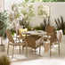 Antigua Beige Rattan 4 Seat Round Table Garden Dining Set