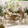 Antigua Beige Rattan 4 Seat Round Table Garden Dining Set