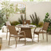 Antigua Beige Rattan 4 Seat Round Table Garden Dining Set
