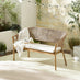 Asa Wood & Wicker 6 Seat Benches & Chairs Garden Dining Set