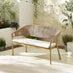 Asa Wood, Wicker & Cream 2/3 Seater Garden Bench