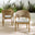 2x Asa Wood, Wicker & Cream Garden Dining Chairs