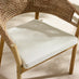 2x Asa Wood, Wicker & Cream Garden Dining Chairs