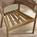 2x Asa Wood, Wicker & Cream Garden Dining Chairs