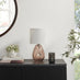 Aurelia Brown Glass & White Table Lamp