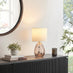 Aurelia Brown Glass & White Table Lamp
