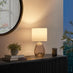 Aurelia Brown Glass & White Table Lamp
