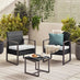 Algarve Black Rattan 2 Seat Garden Bistro Set