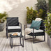 Algarve Black Rattan 2 Seat Garden Bistro Set