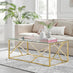 Amalfi Rectangular Glass and Gold Coffee Table