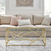 Amalfi Rectangular Glass and Gold Coffee Table