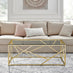 Amalfi Rectangular Glass and Gold Coffee Table
