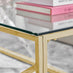 Amalfi Rectangular Glass and Gold Coffee Table
