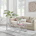 Amalfi Rectangular Glass and Silver Coffee Table