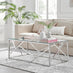 Amalfi Rectangular Glass and Silver Coffee Table