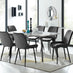 Andria Black Leg Marble Effect Dining Table and 6 Black Pesaro Black Leg Chairs