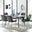 Andria Black Leg Marble Effect Dining Table and 6 Black Pesaro Silver Leg Chairs