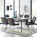 Andria Black Leg Marble Effect Dining Table and 6 Black Pesaro Silver Leg Chairs