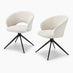 2x Anika Cream Fabric Swivel Dining Chairs