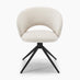 2x Anika Cream Fabric Swivel Dining Chairs