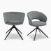 2x Anika Grey Fabric Swivel Dining Chairs