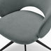 2x Anika Grey Fabric Swivel Dining Chairs