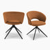 2x Anika Terracotta Orange Fabric Swivel Dining Chairs