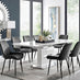 Arezzo Large Extending Dining Table and 8 Black Pesaro Black Leg Chairs