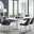 Arezzo Large Extending Dining Table and 8 Black Pesaro Silver Leg Chairs