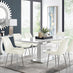 Arezzo Large Extending Dining Table and 8 Cream Pesaro Silver Leg Chairs