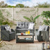 Arizona Grey Rattan 4 Seat Garden Sofa & Chairs Set