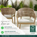 2x Asa Wood, Wicker & Cream Indoor / Outdoor Dining Chairs