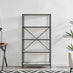 Ashton White Marble Effect and Black Metal Tall Shelves