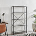 Ashton White Marble Effect and Black Metal Tall Shelves